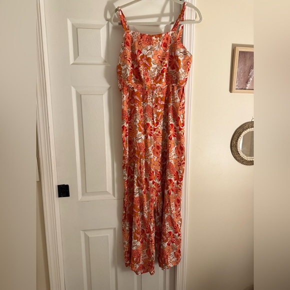 SHEIN Orange and White Jumpsuit with Wide-Leg Design - Picture 4 of 5